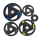 Олимпийский диск PX-SPORT, 5 кг, обрезиненный, черный с цветной вставкой
