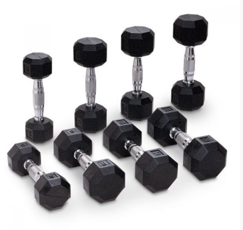 Гантельный ряд хромированный PX-SPORT, 1кг-20 кг