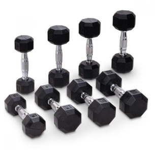 Гантель гексагональная обрезиненная 22.5 кг, пара